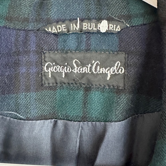 Giorgio Di Sant Angelo 100% Pure Wool Blue and Green Plaid Blazer, Size 14 - Picture 8 of 16